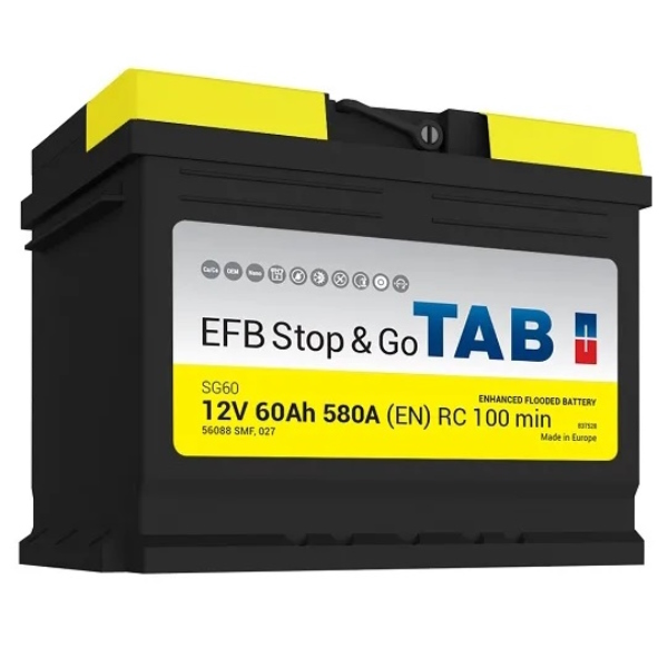 Аккумуляторы efb start stop. Tab аккумулятор Tab EFB 60 R. Tab EFB stop&go 6ст-60.0 (212060). Аккумулятор Tab 60 Ач. Tab EFB stop go.