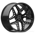Skill Wheels SL227 9x21 5x114,3 ET45 67,1 чёрный глянцевый + полированные спицы под тёмным лаком
