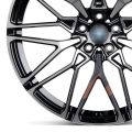 Skill Wheels SL818 10,5x21 5x112 ET43 66,6 чёрный глянцевый + полированные спицы + тёмный лак